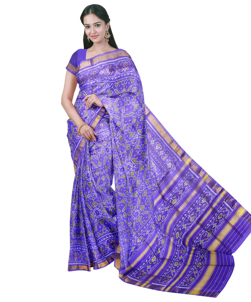 Lavender silk handloom patola saree