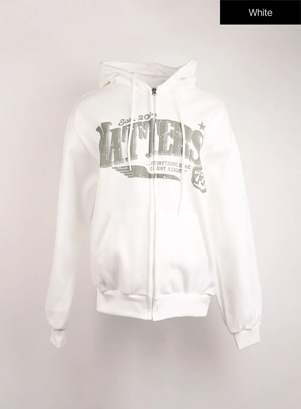 Lettering Zip-Up Hoodie IJ410