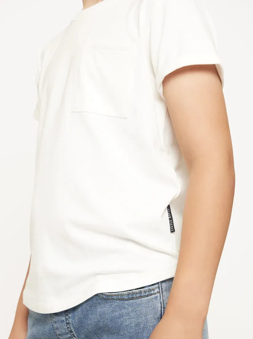 Little Bipsy Bamboo Pocket Tee - Off White