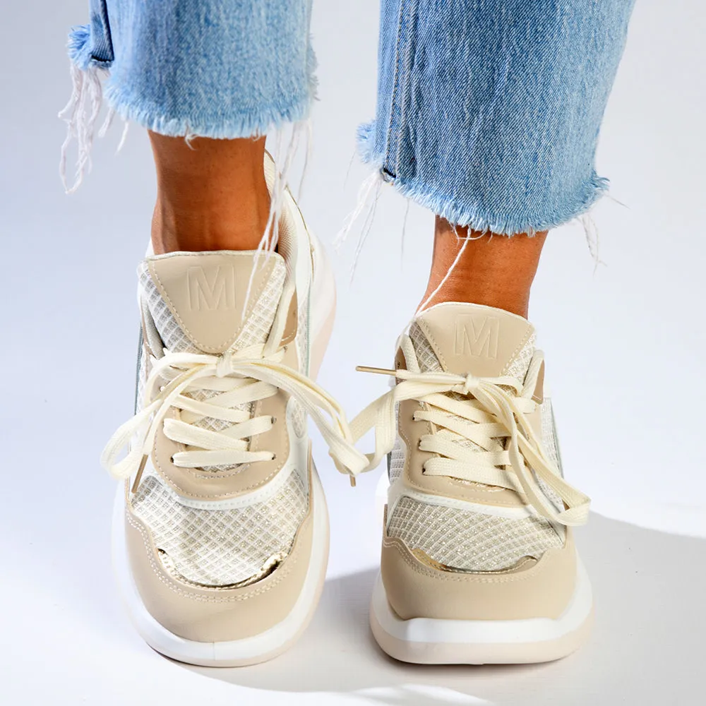 Madison Tanya Mesh Fashion Sneaker - Nude/Multi Colour