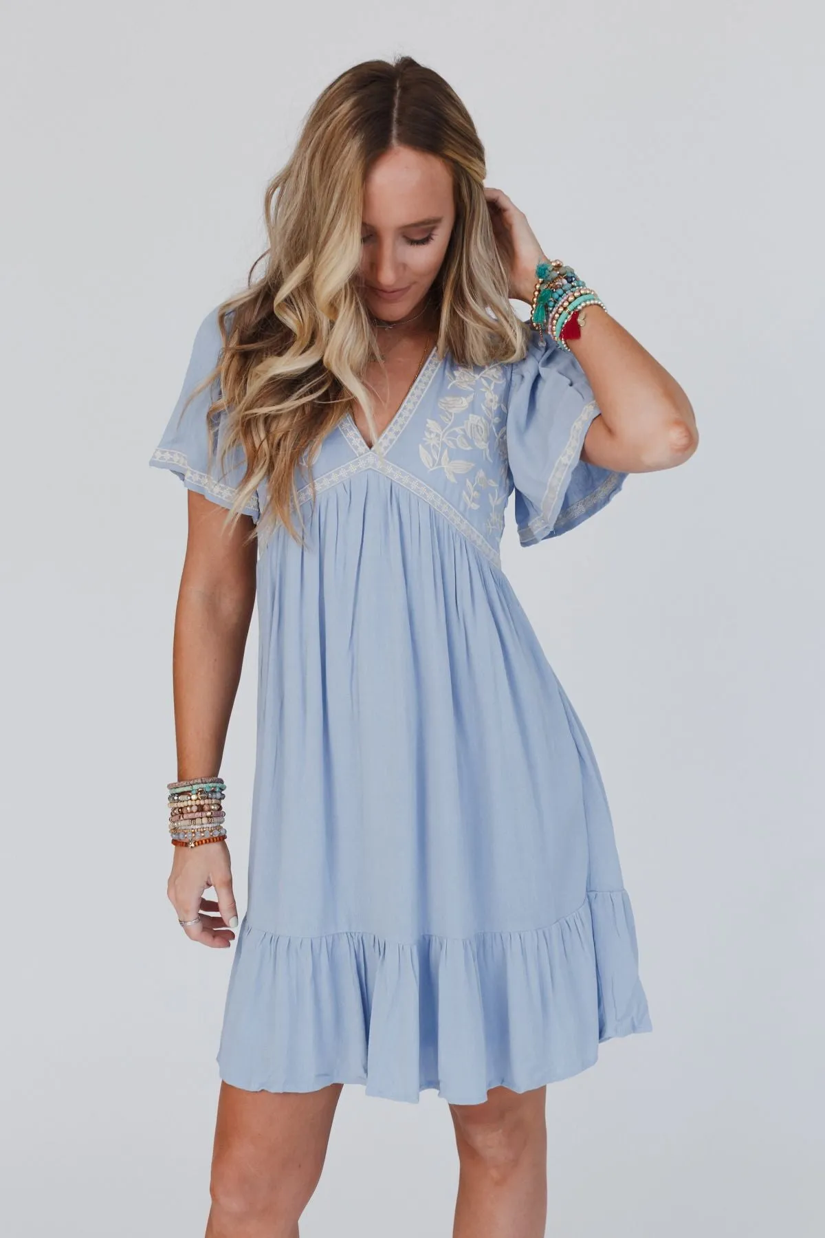 Magdaline Mini Dress - Blue