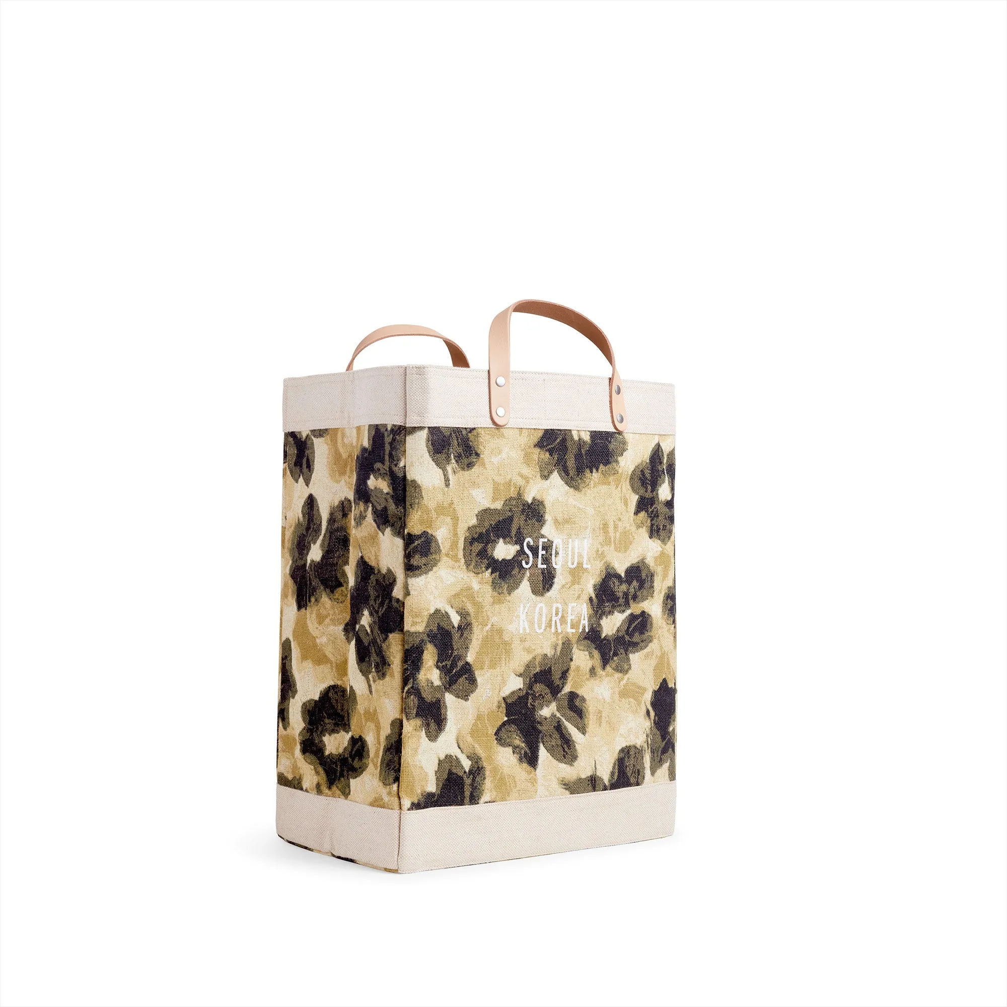 Market Bag in Khaki Bloom by Liesel Plambeck