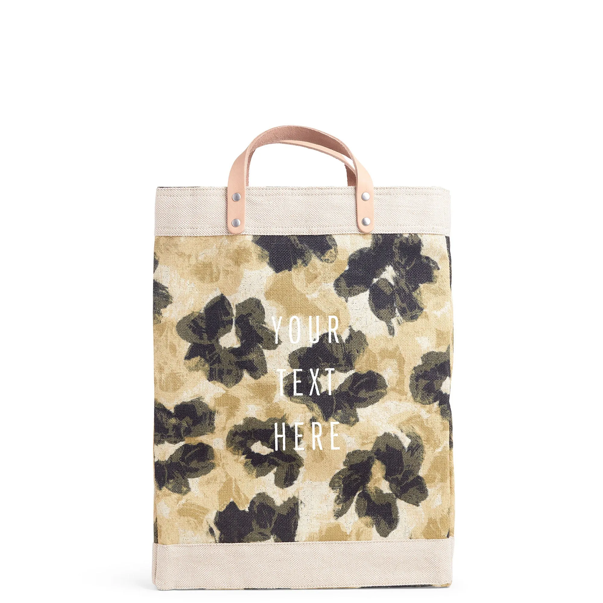 Market Bag in Khaki Bloom by Liesel Plambeck