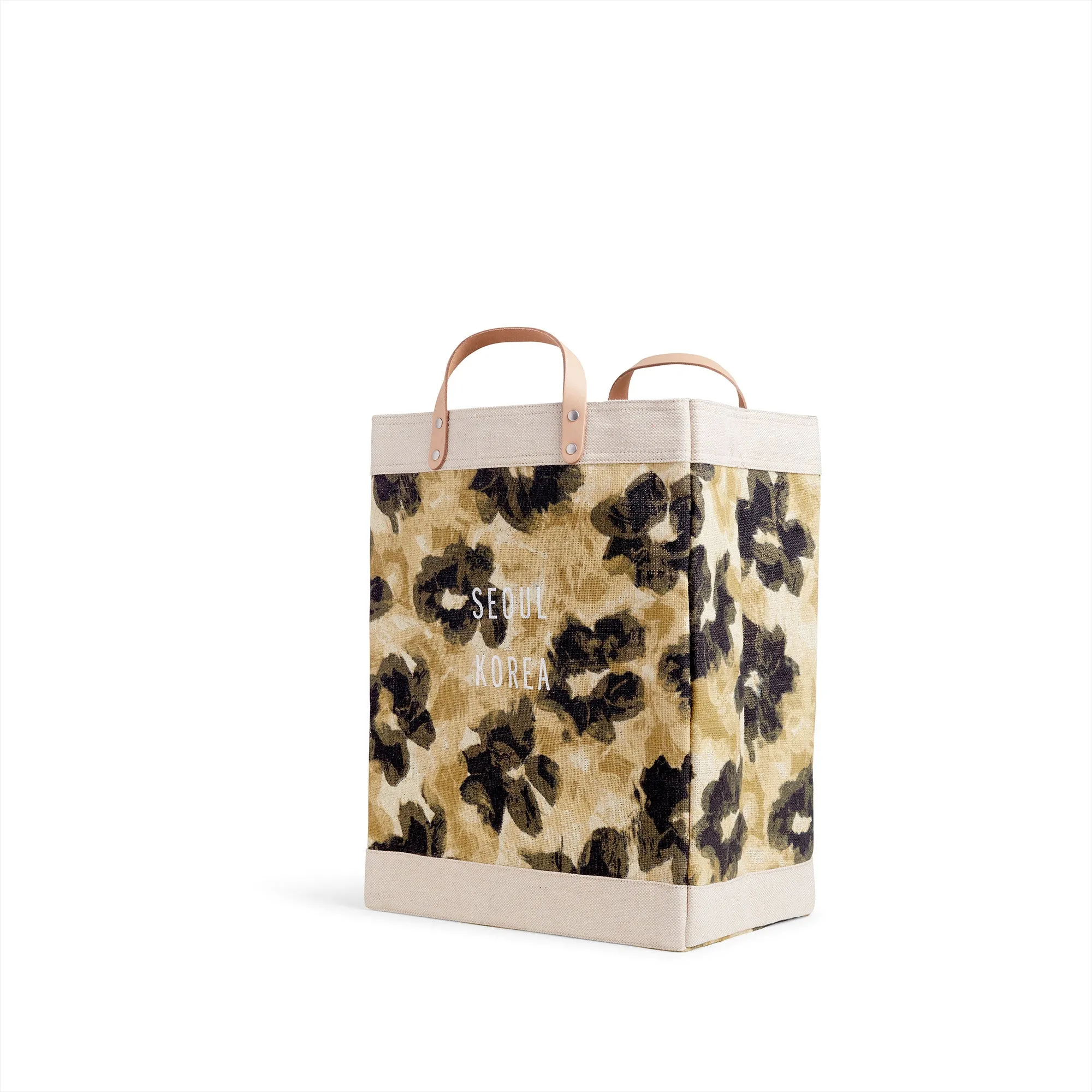 Market Bag in Khaki Bloom by Liesel Plambeck