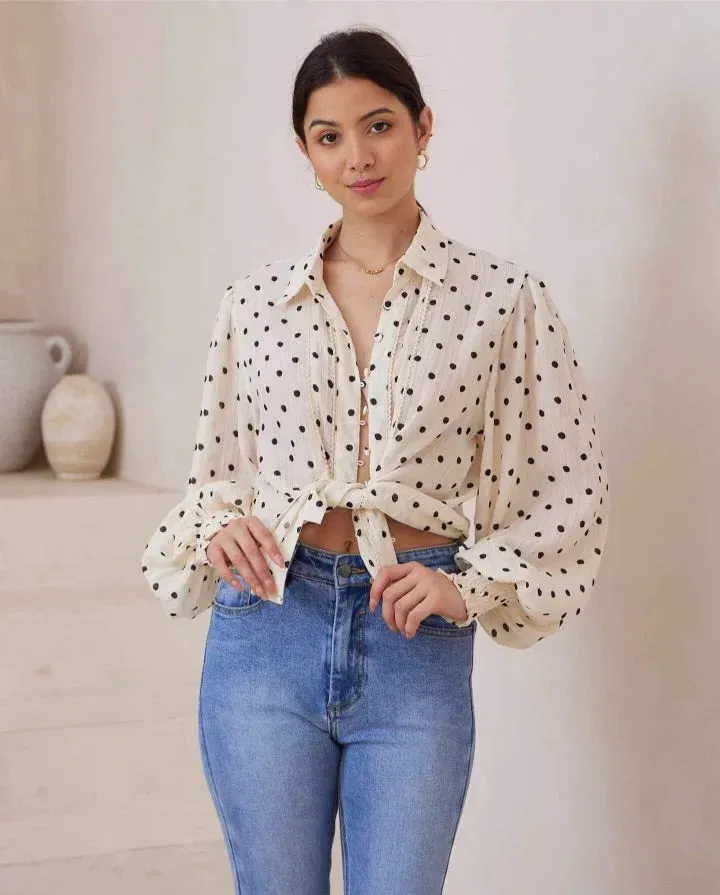 Maya Bohemian Blouse - Polka Dot