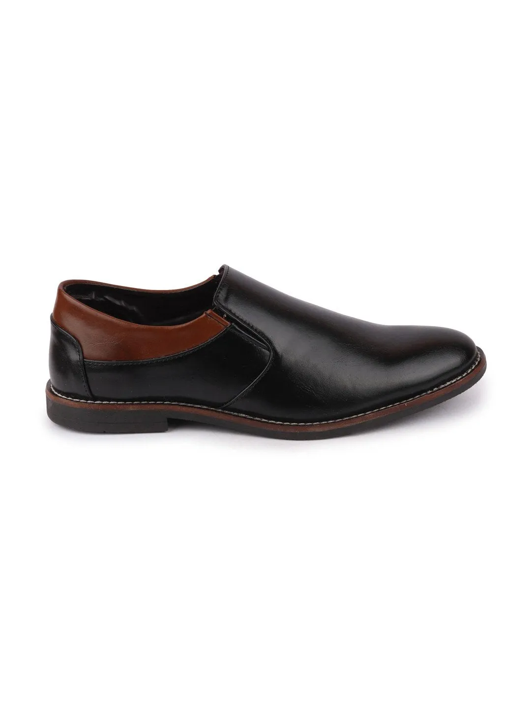 Men Black Formal Slip-On Oxford Shoes