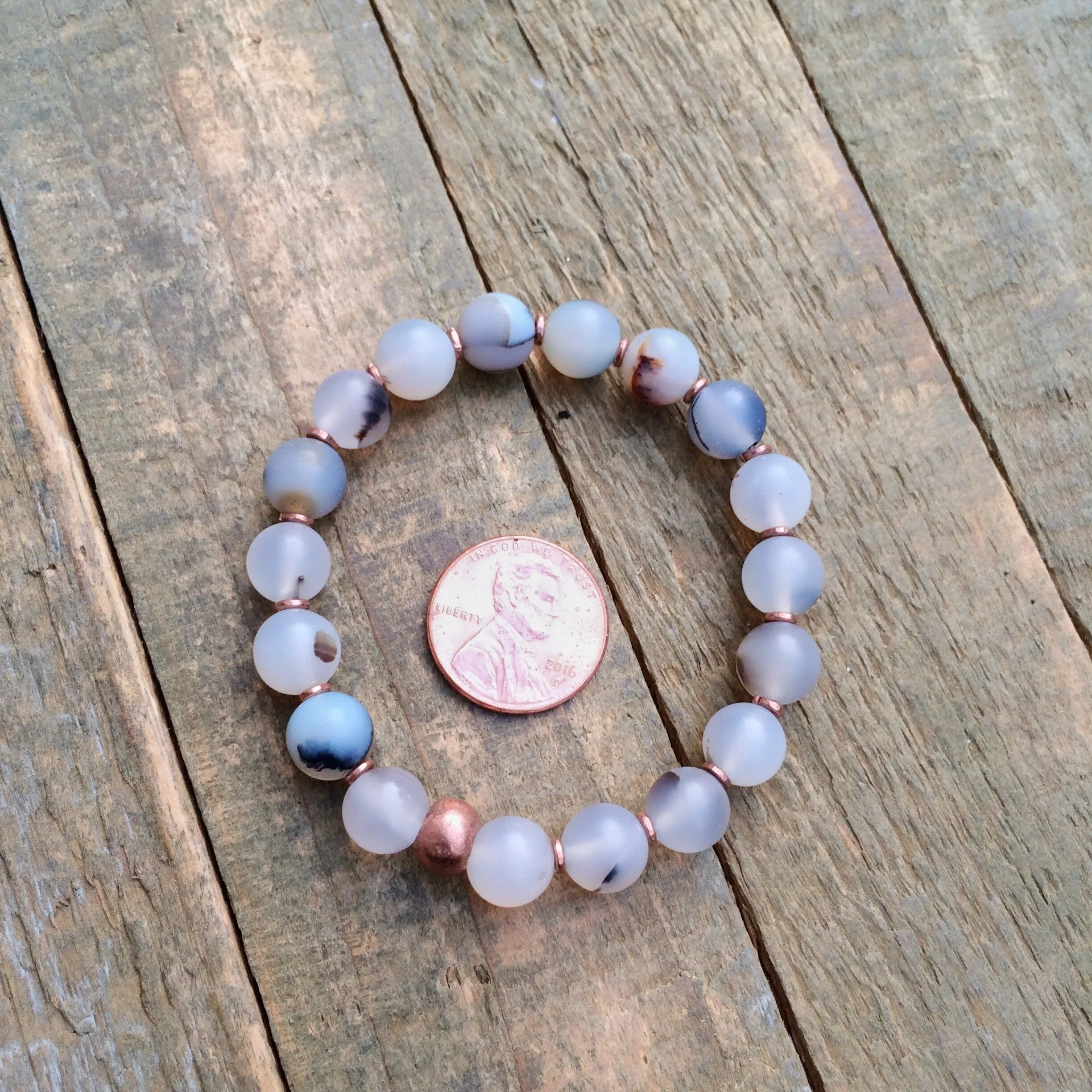 Montana Agate Stone Bracelet, Stacking Stretch Bracelet, White Neutral Jewelry, Natural Matte Agate Jewelry, Earthy Stone Bracelet