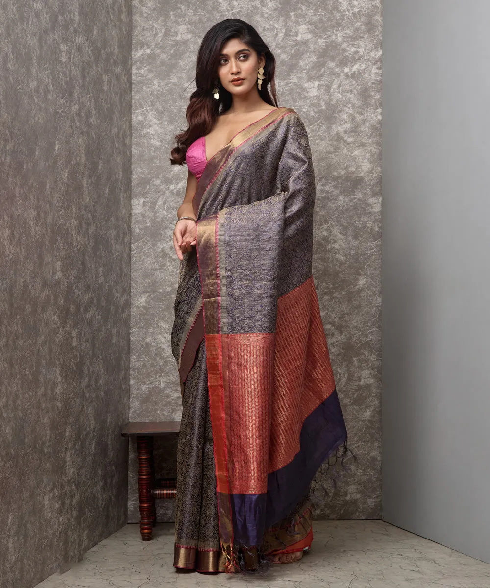 Multicolor handwoven chhatisgarh tussar silk saree