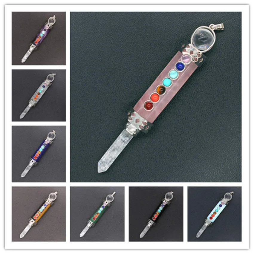 Natural Healing Crystal Hexagon Pendulum