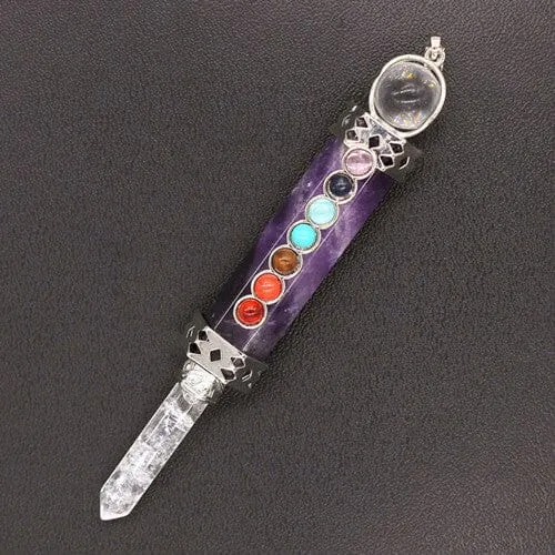 Natural Healing Crystal Hexagon Pendulum