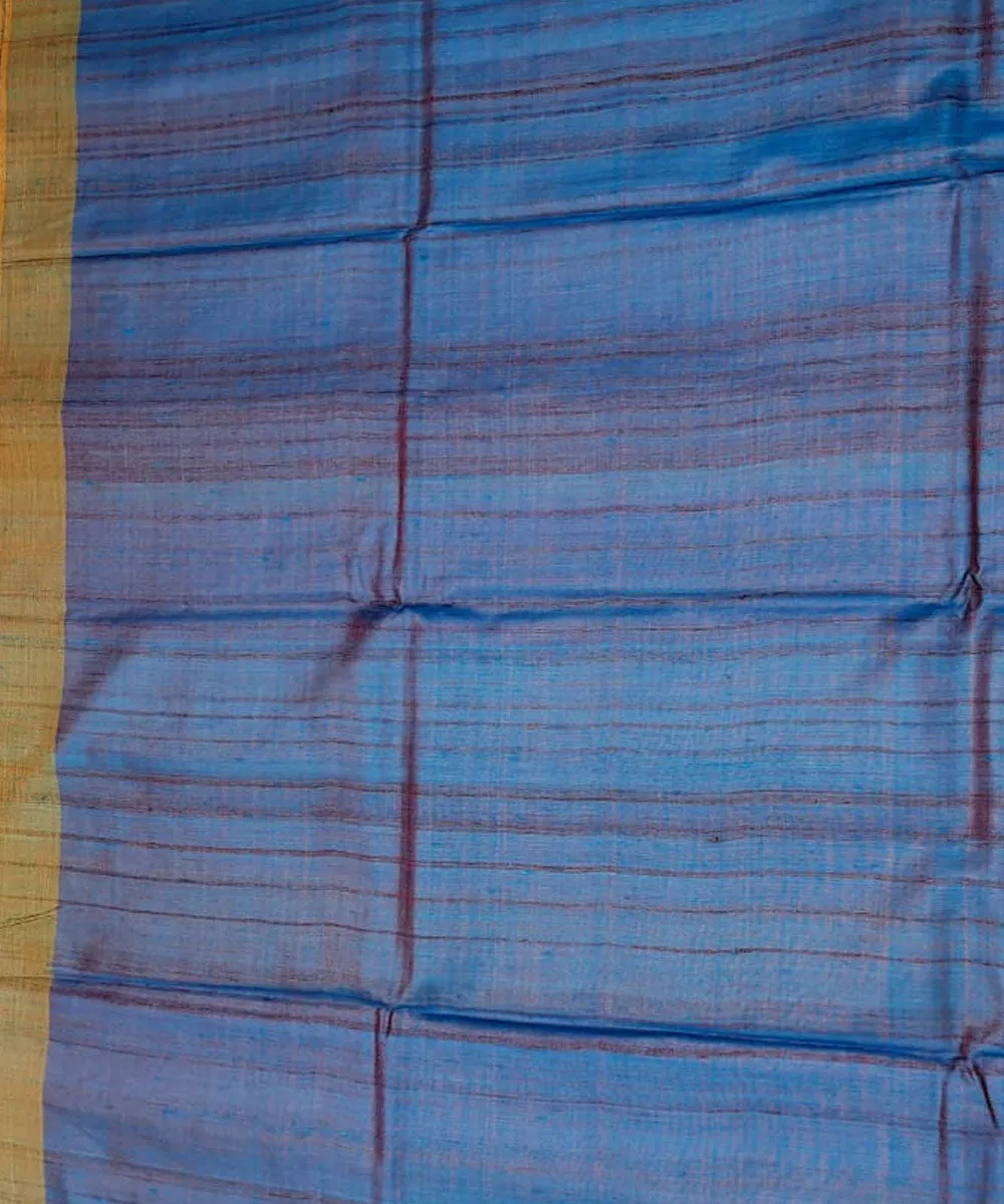 Navy blue pink tussar silk handloom gopalpur saree