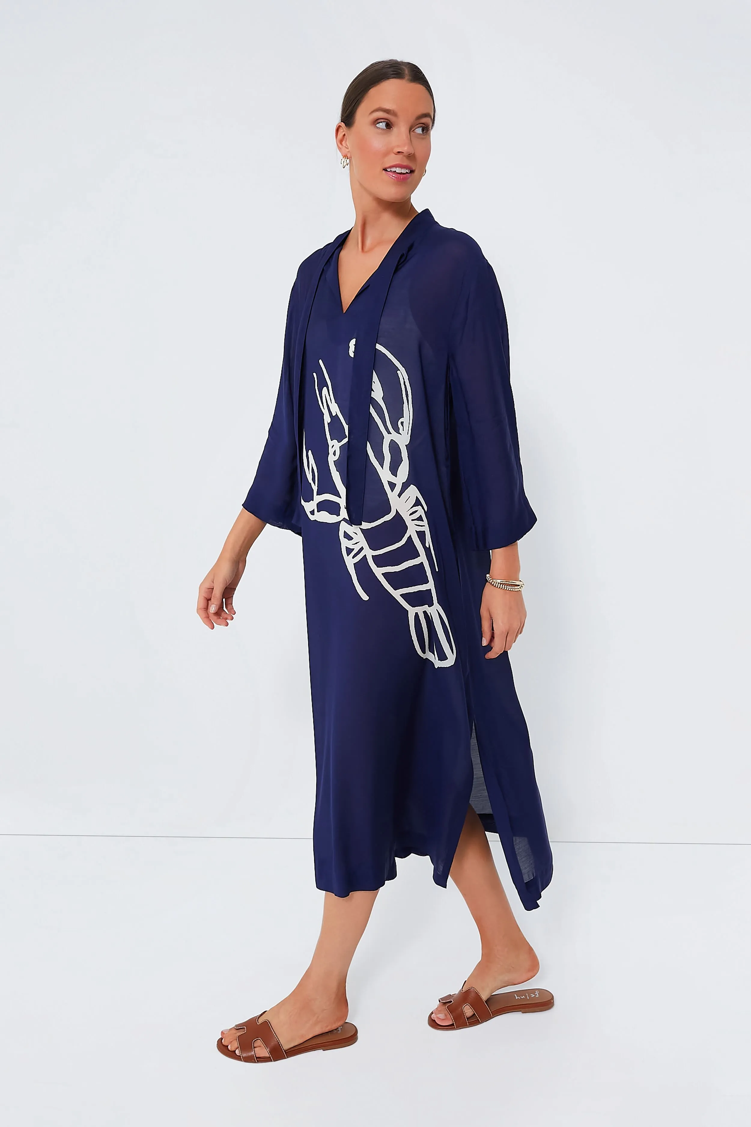 Navy Lobster Maxi Marseille Caftan