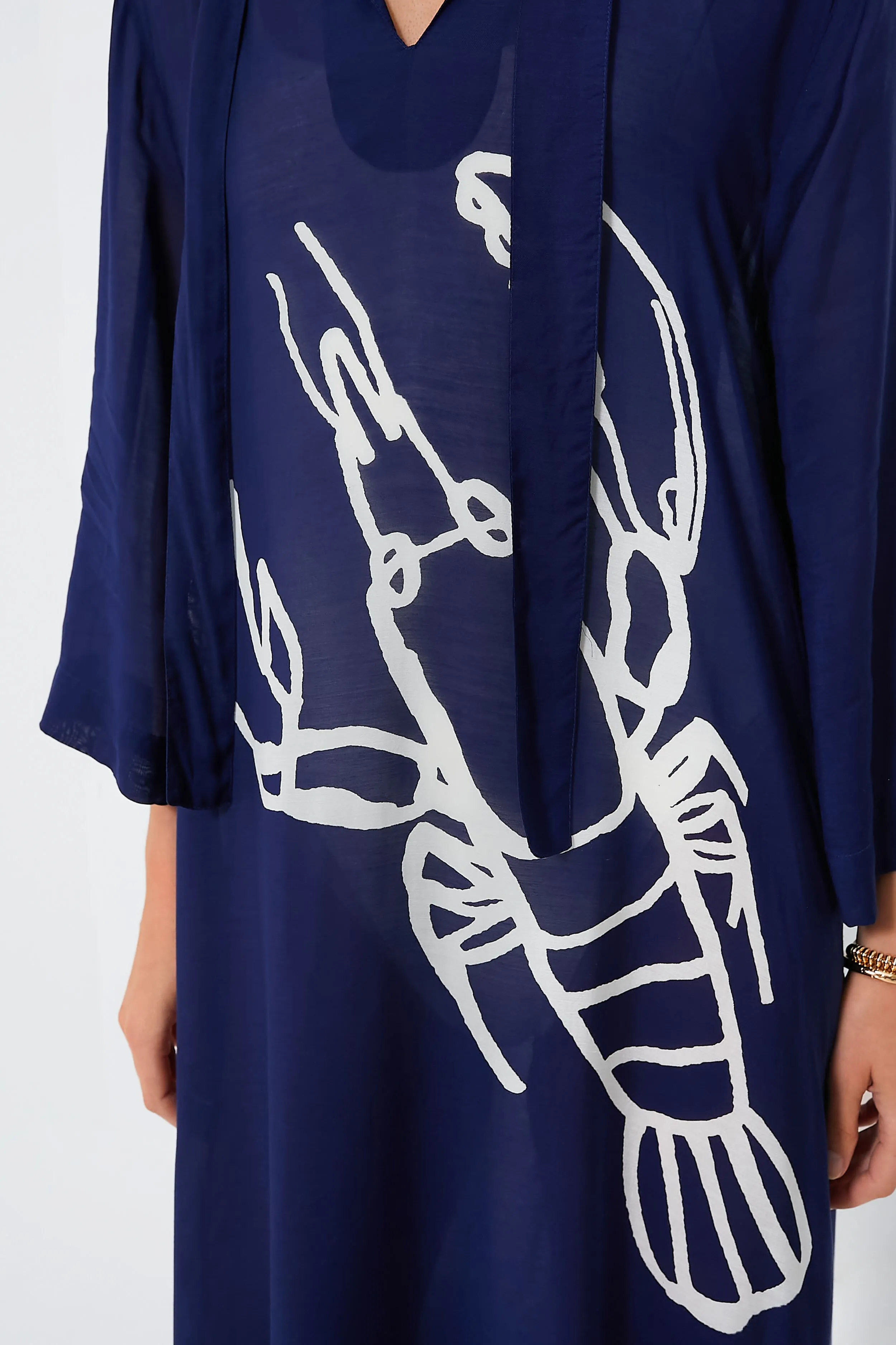 Navy Lobster Maxi Marseille Caftan