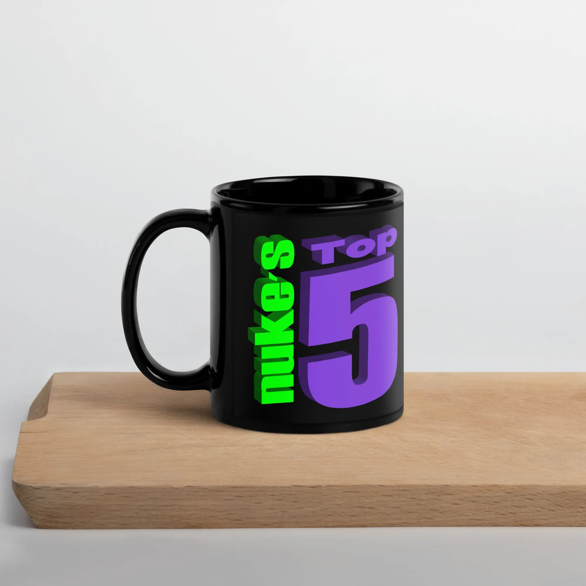 Nuke's Top 5 Black Glossy Mug Checklist- 11oz TWO SIDED