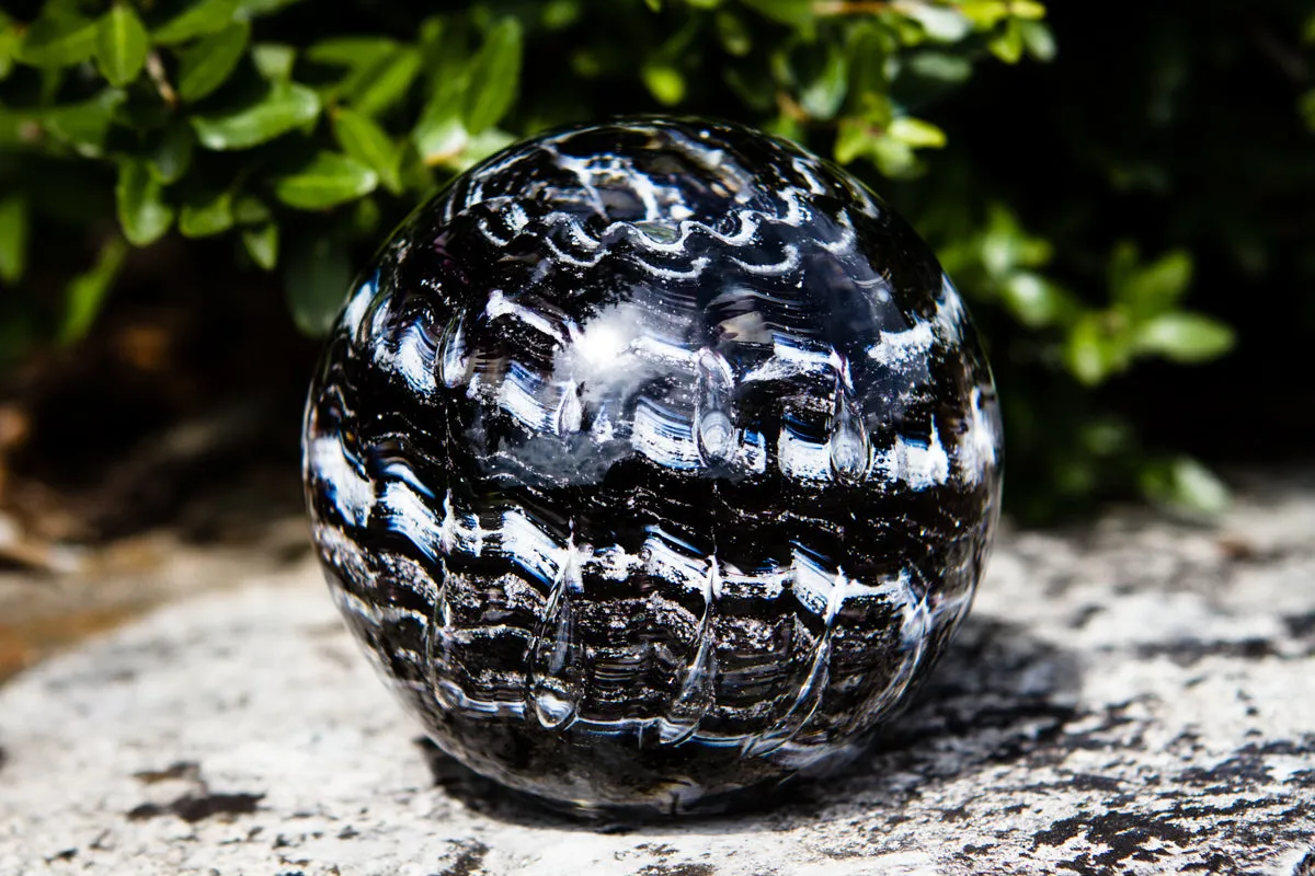 Ocean Ripple Paperweight with Cremation Ashes