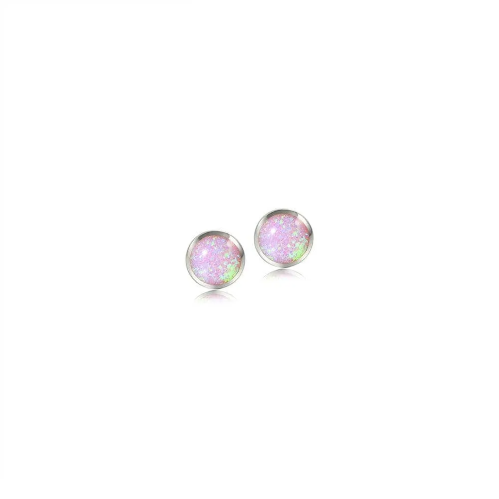 Opal Circle Stud Earrings