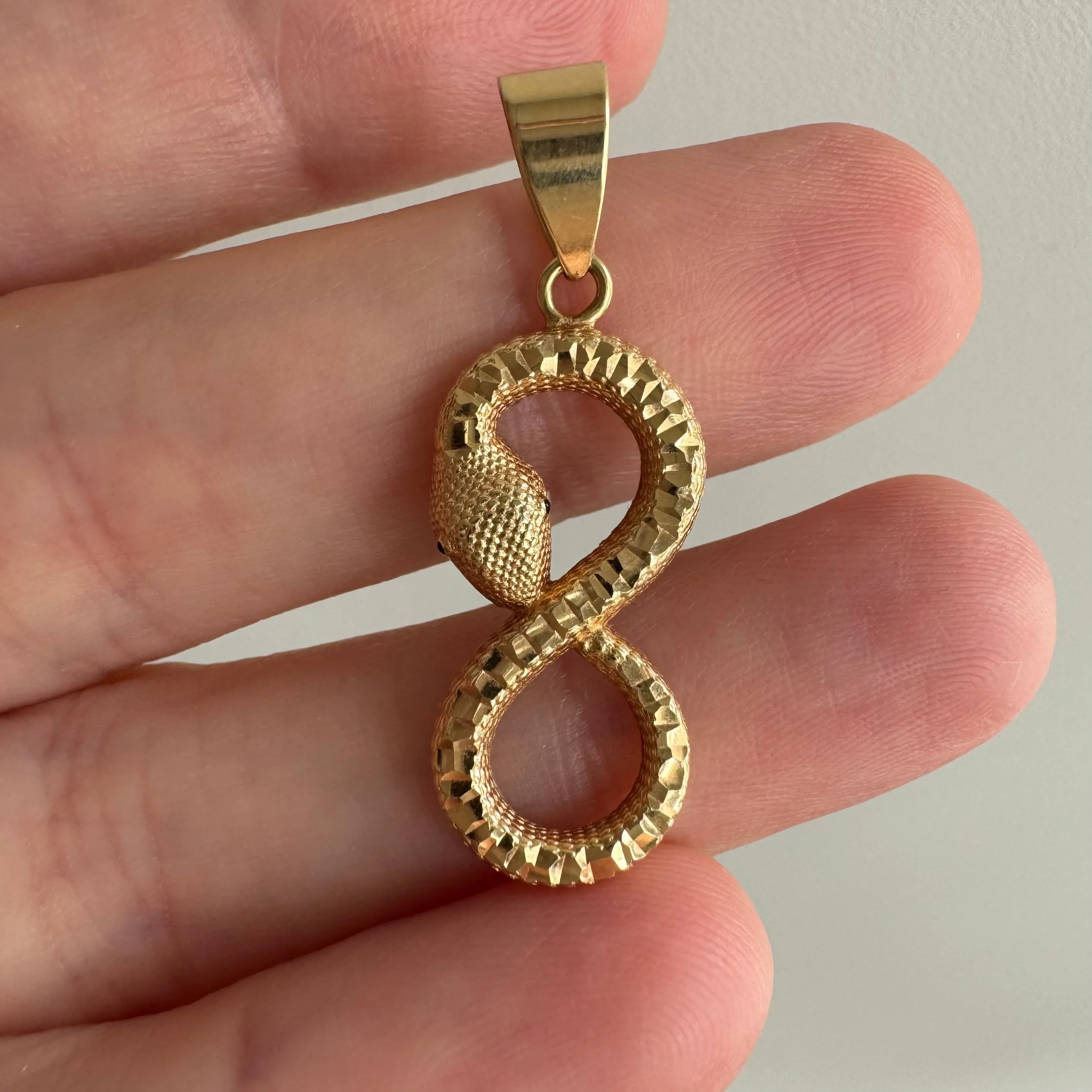 P R E - L O V E D // infinite ouroboros / 18k yellow gold serpent figure eight / a pendant