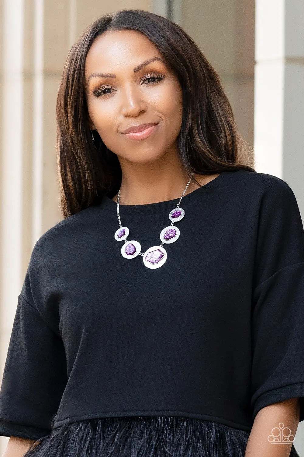 Paparazzi Accessories - Raw Charisma #L192 - Purple Necklace