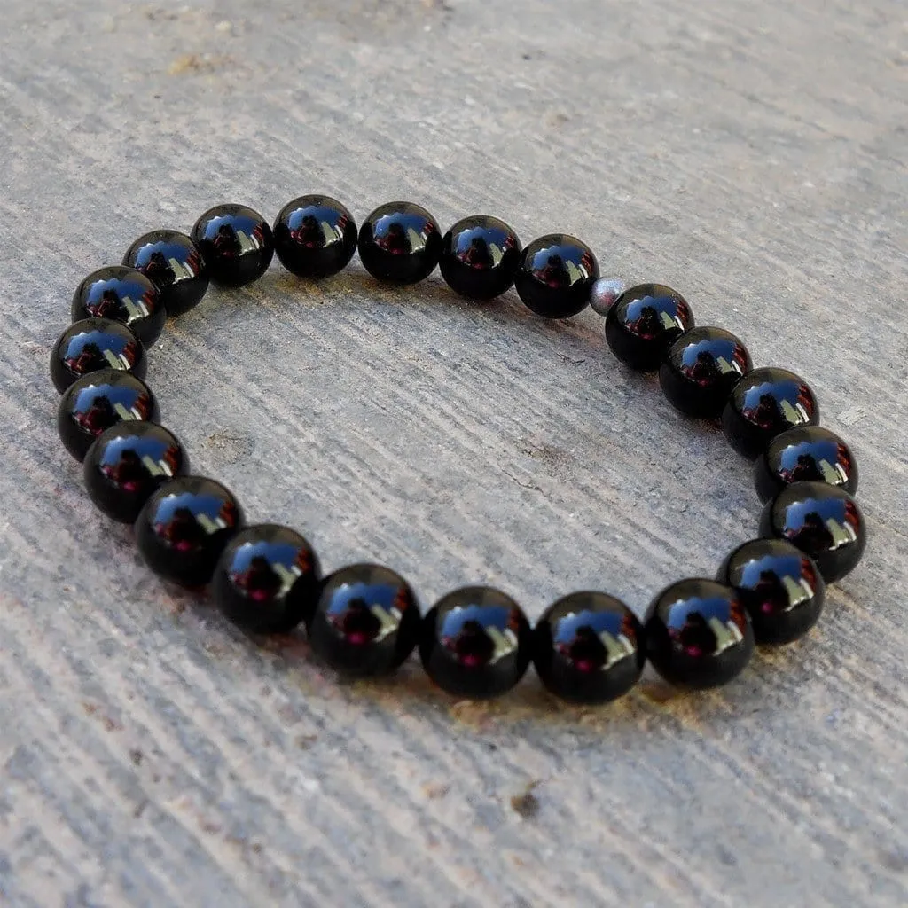 Patience and Soothing, Genuine Onyx Gemstone Mala Bracelet