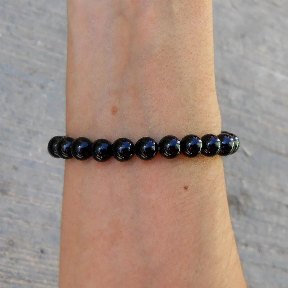 Patience and Soothing, Genuine Onyx Gemstone Mala Bracelet