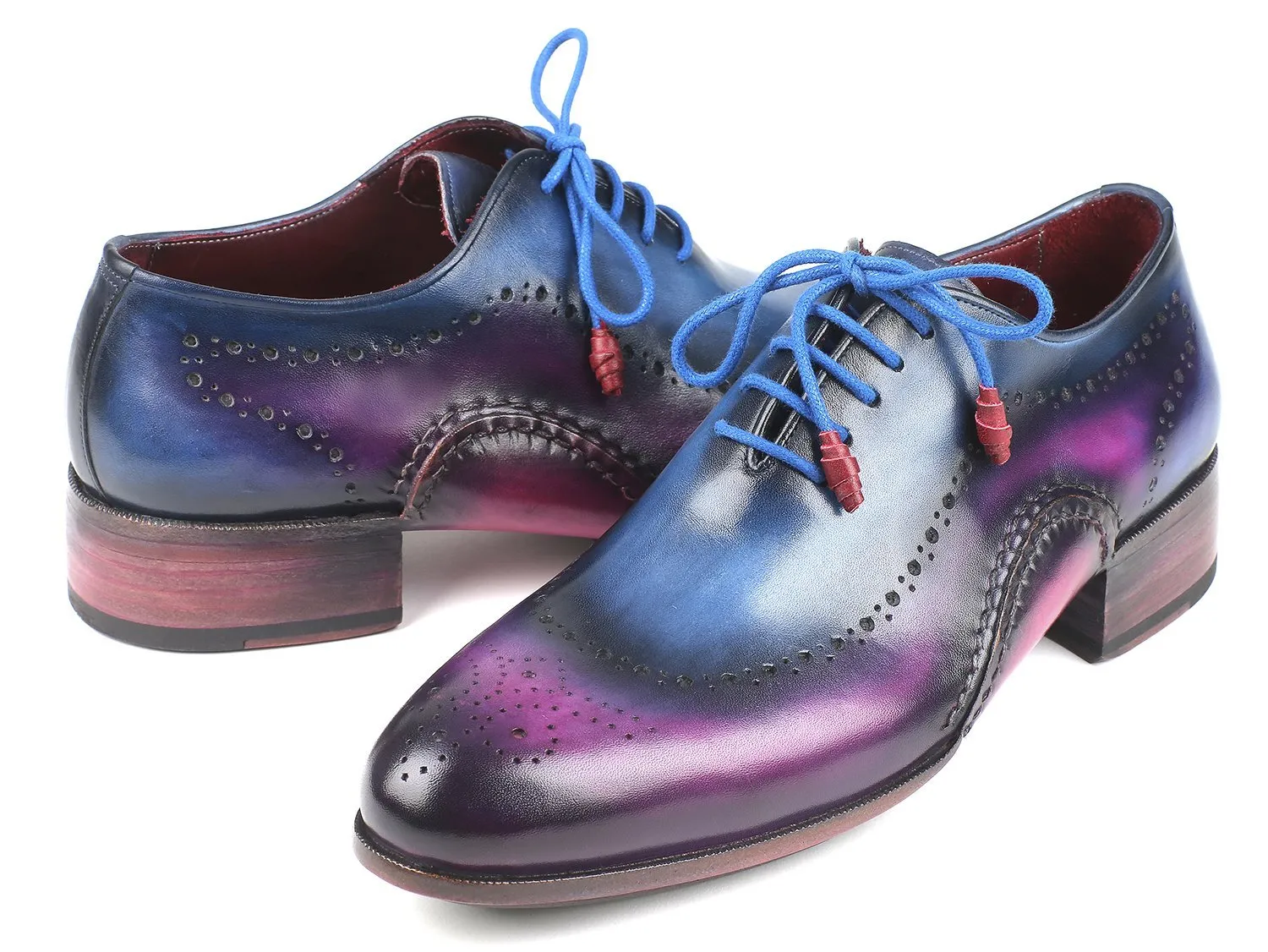 Paul Parkman Opanka Construction Blue & Purple Oxfords (ID#726-BLU-PUR)