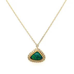 Pear Lightning Ridge Black Opal and Diamond Necklace