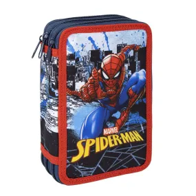 Penar complet utilat, cu 3 compartimente, Spiderman, baieti/fete