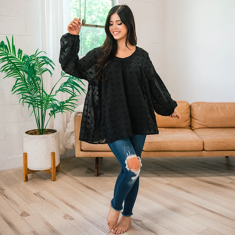 Penny Pom Pom Blouse - Black