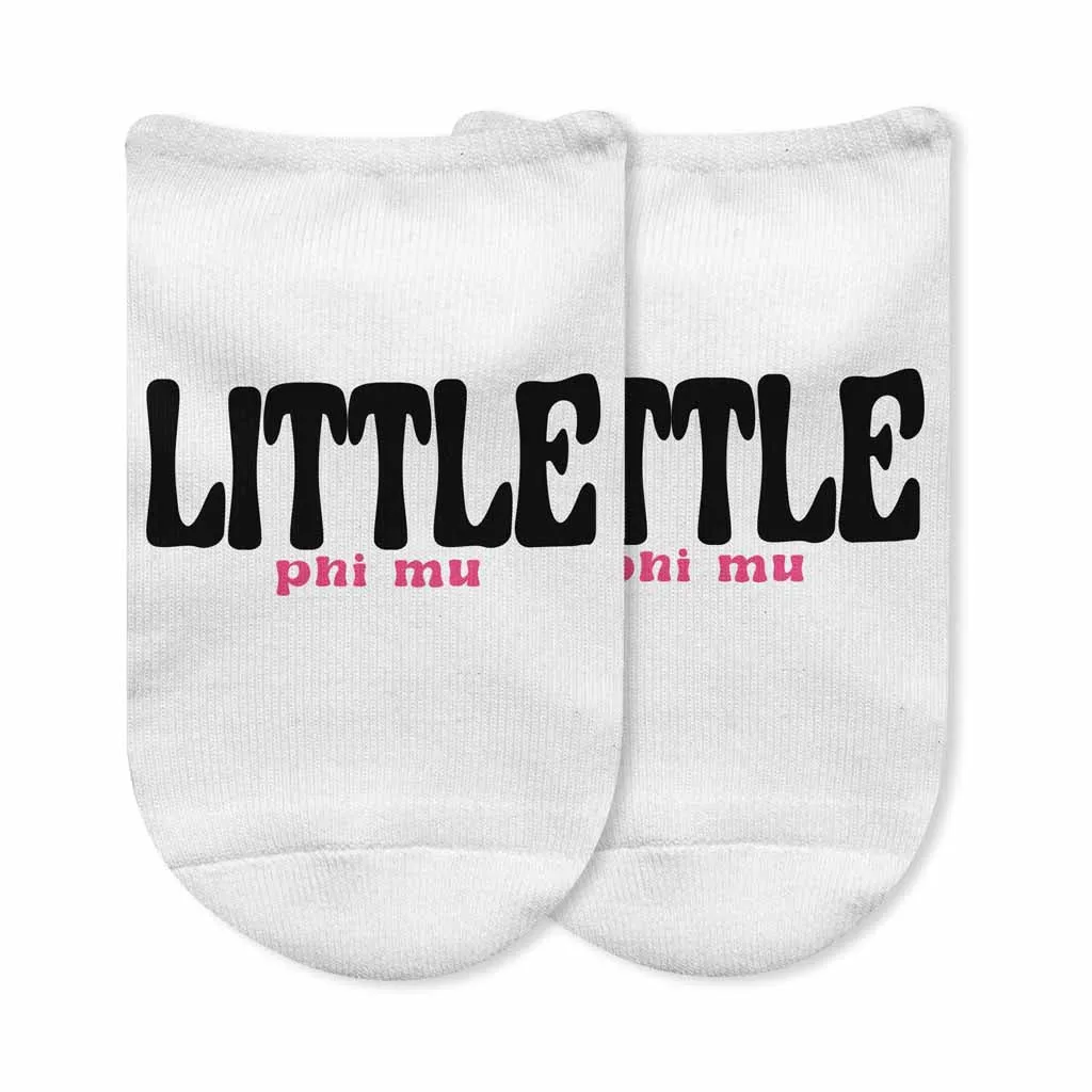 Phi Mu No Show Socks for Bigs and Littles