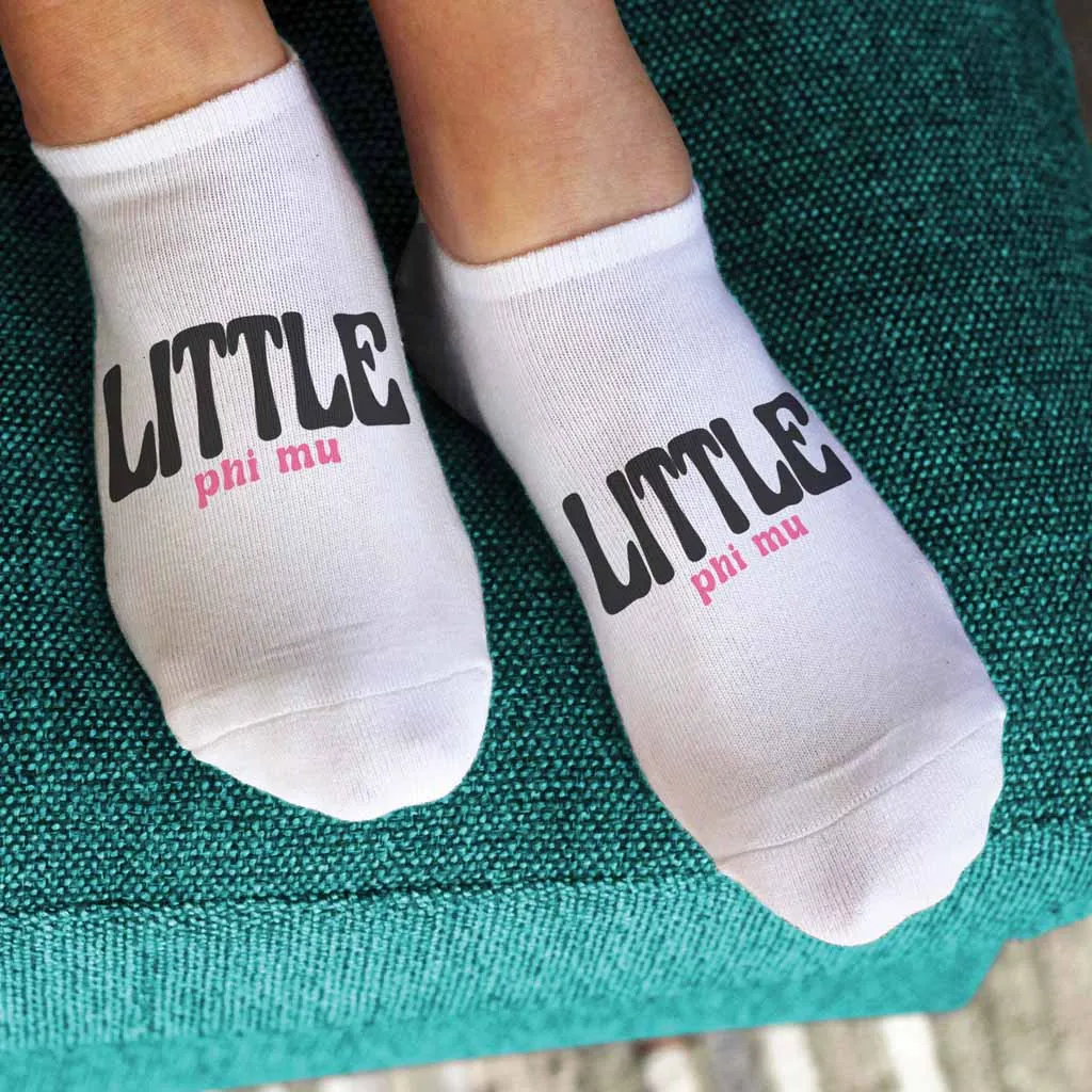 Phi Mu No Show Socks for Bigs and Littles