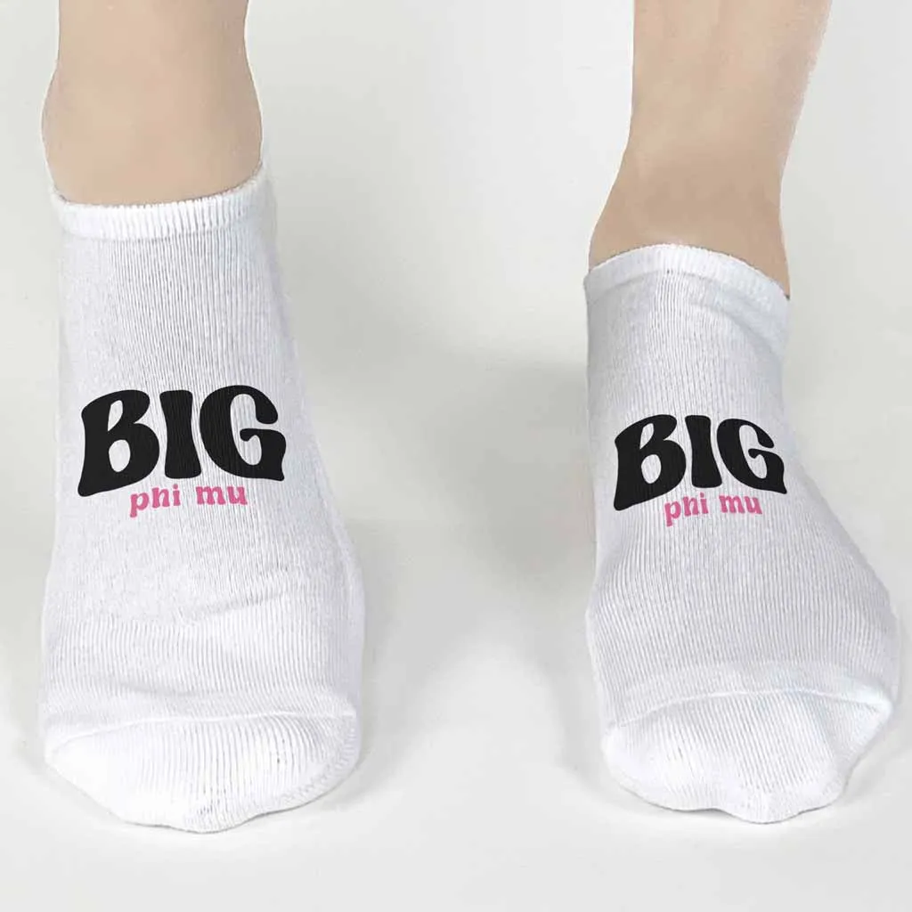 Phi Mu No Show Socks for Bigs and Littles