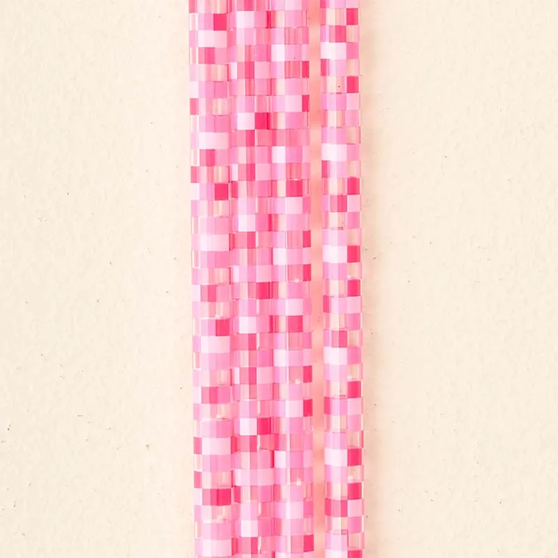 Pink Checkered 40oz Straw Set