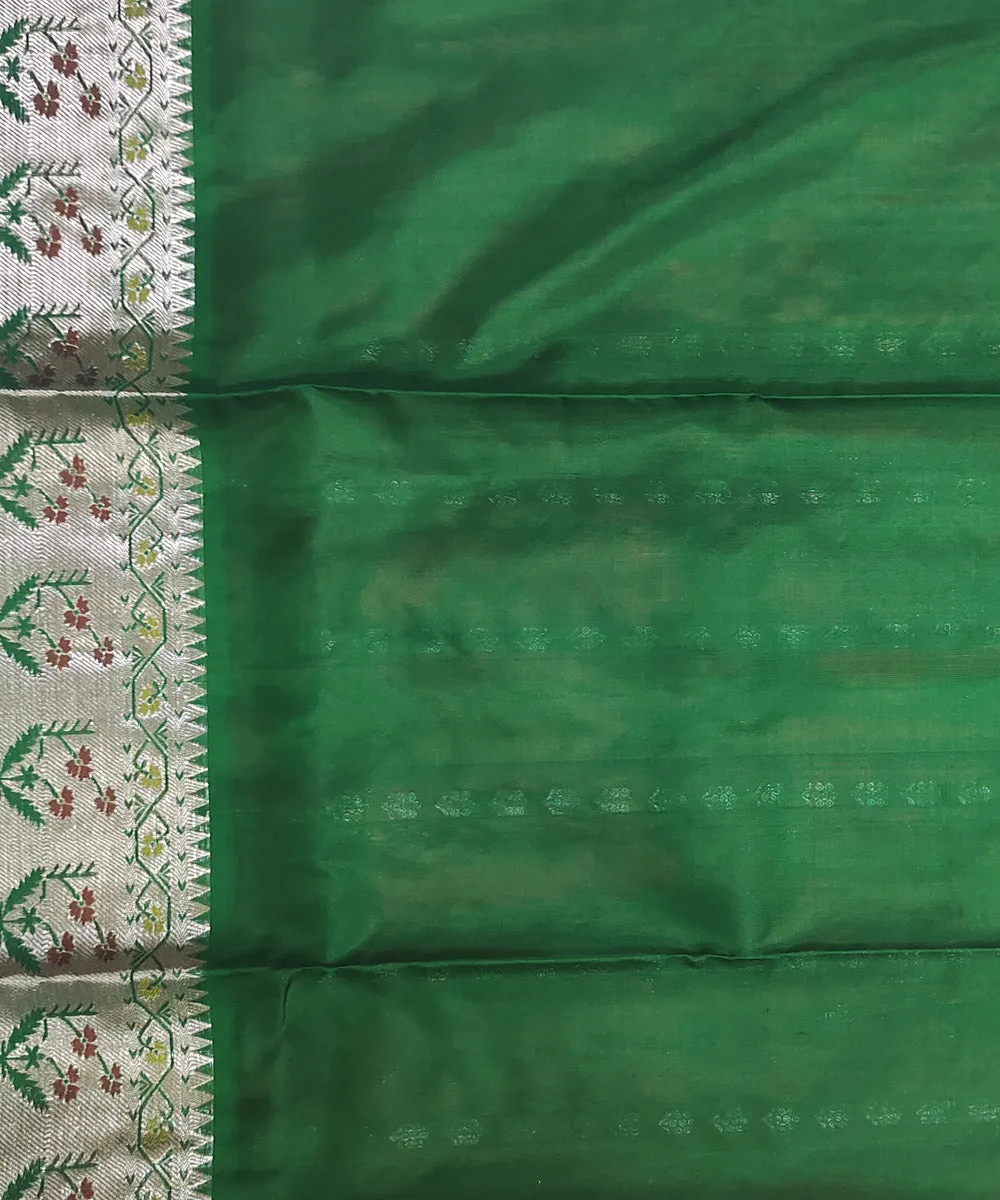 Pink dark green silk handloom venkatagiri saree