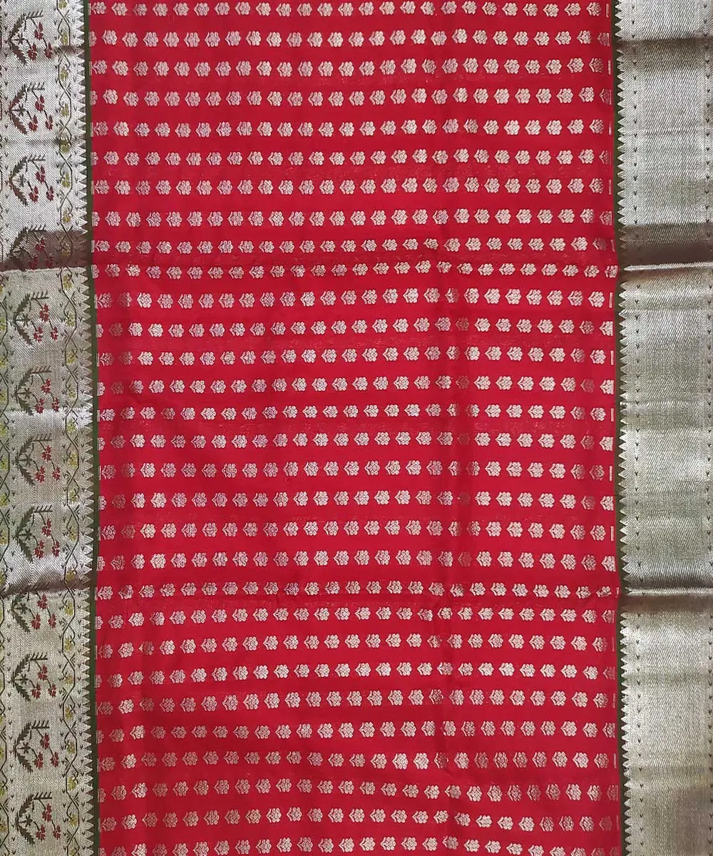 Pink dark green silk handloom venkatagiri saree