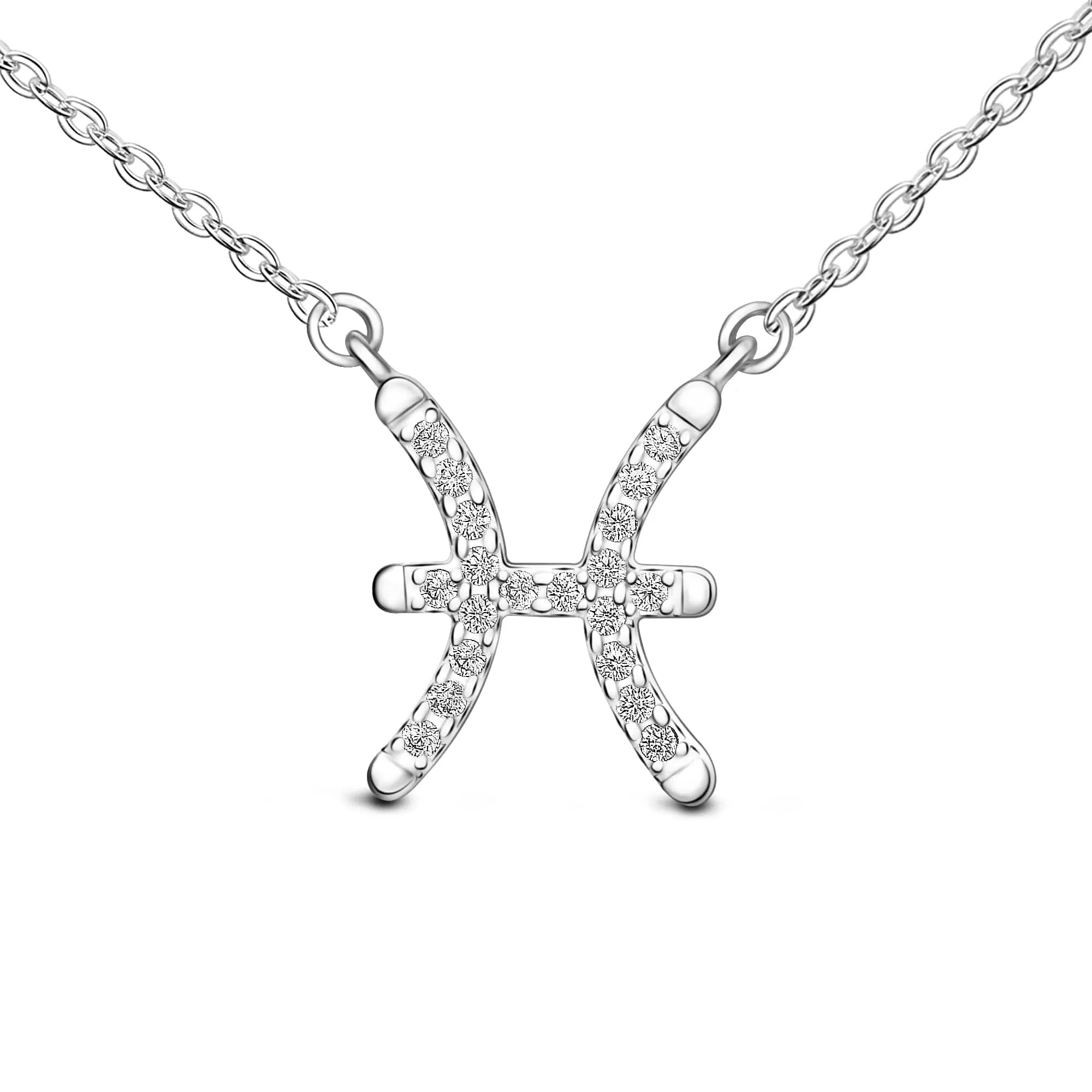 Pisces Zodiac Necklace Silver Constellation Horoscope