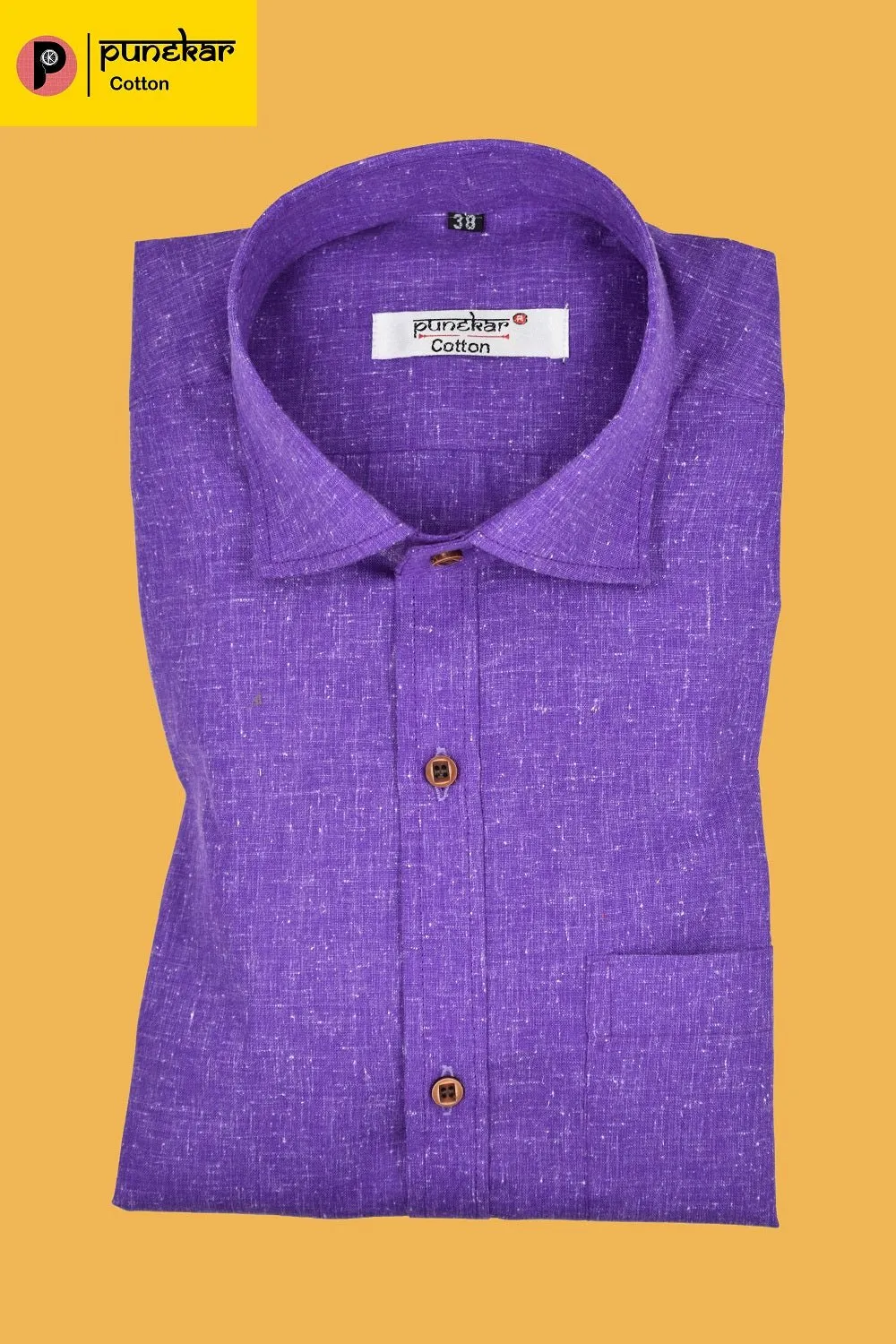 Punekar Cotton Men's Formal Handmade Purple Color Shirt for Men's.