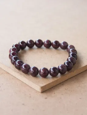 Red Garnet Bead Bracelet