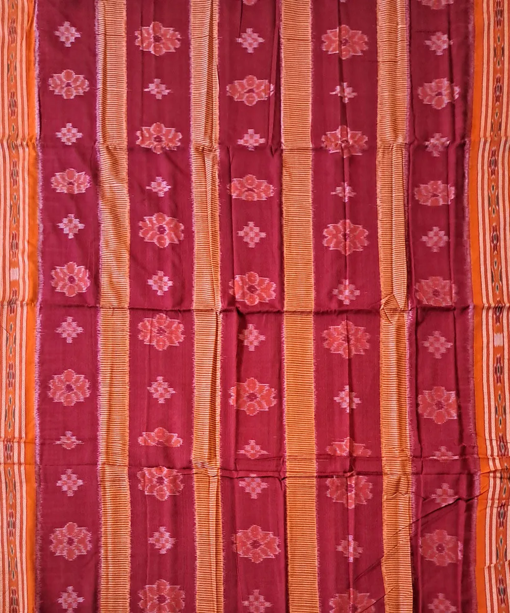 Red grey cotton handloom nuapatna saree