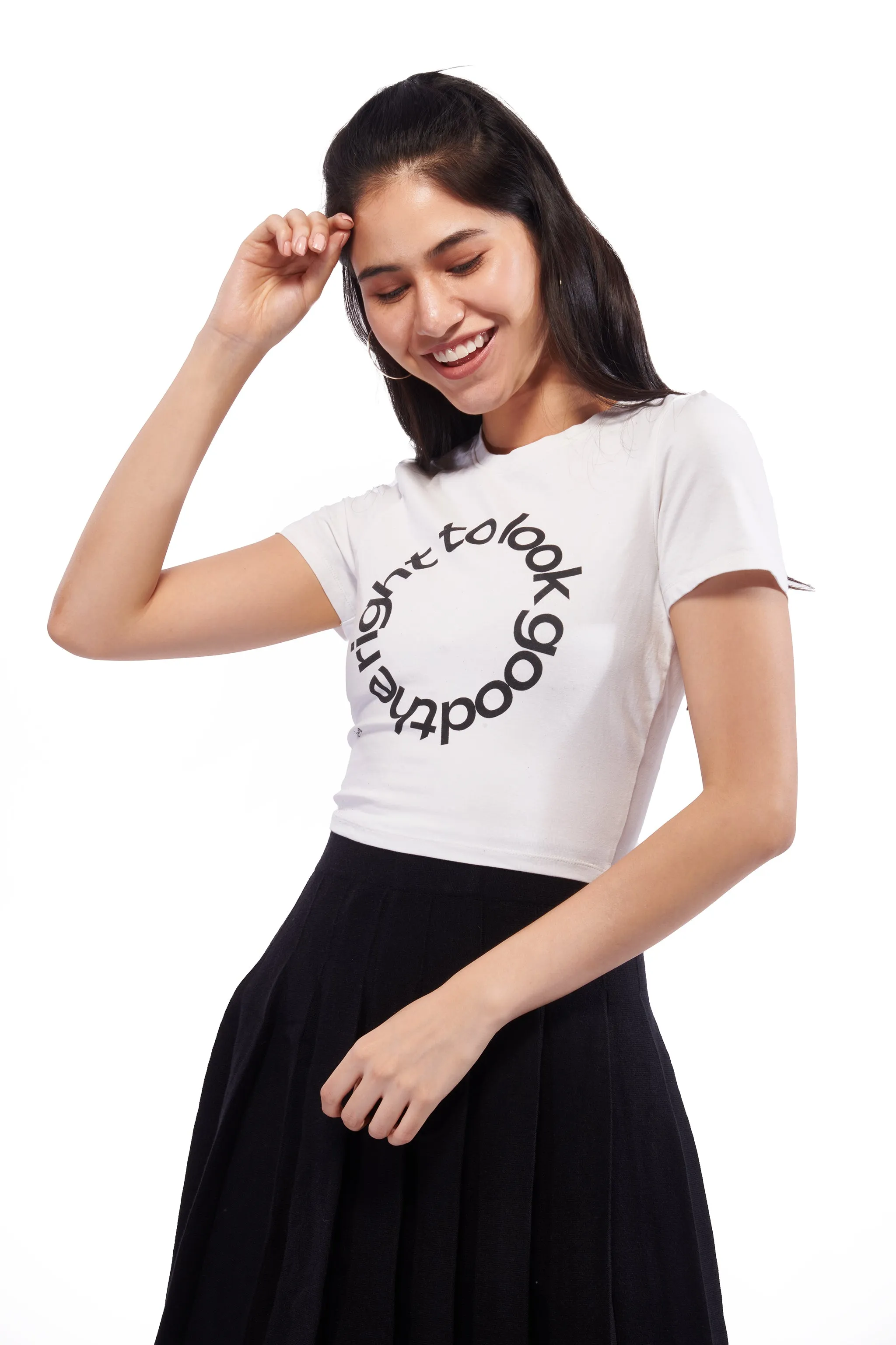 Right To Look Good Graphic Crop Tee