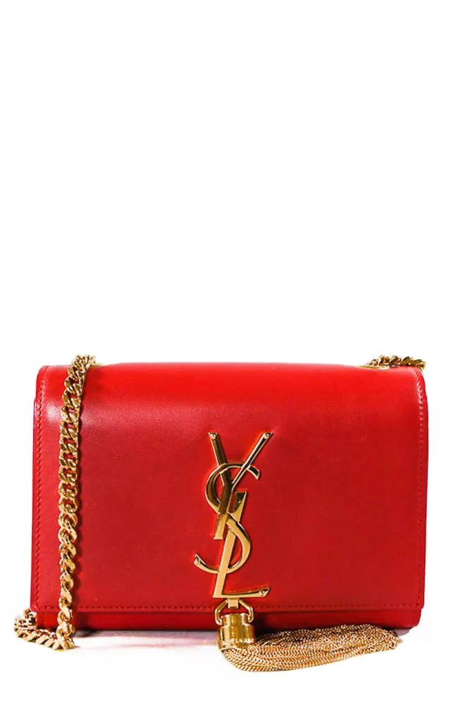 Saint Laurent Red Leather Kate Crossbody w/ Tassel