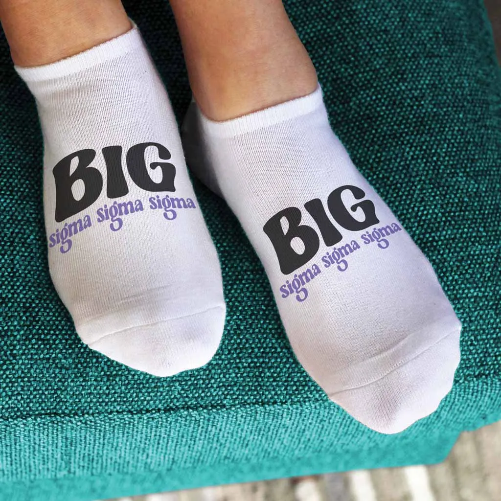 Sigma Sigma Sigma No Show Socks for Bigs and Littles