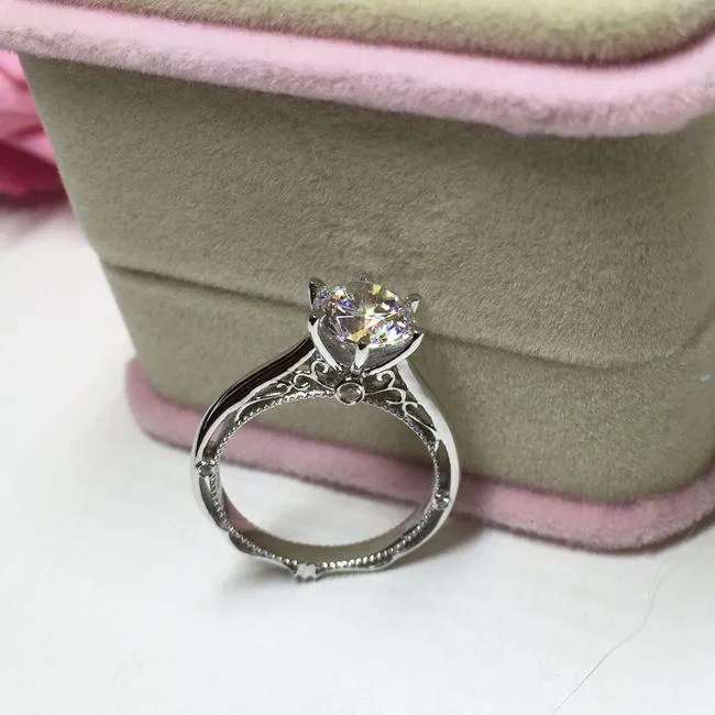 Six Prong Vintage Solitaire Engagement Ring (Setting Only) - KV14