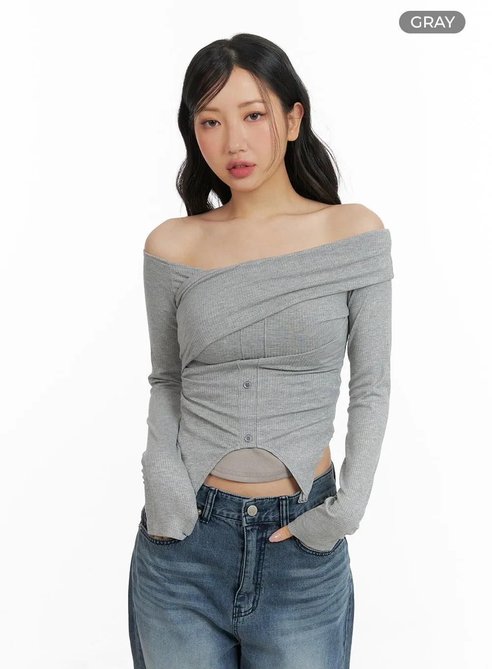 Street Asymmetrical Off-Shoulder Top CM420