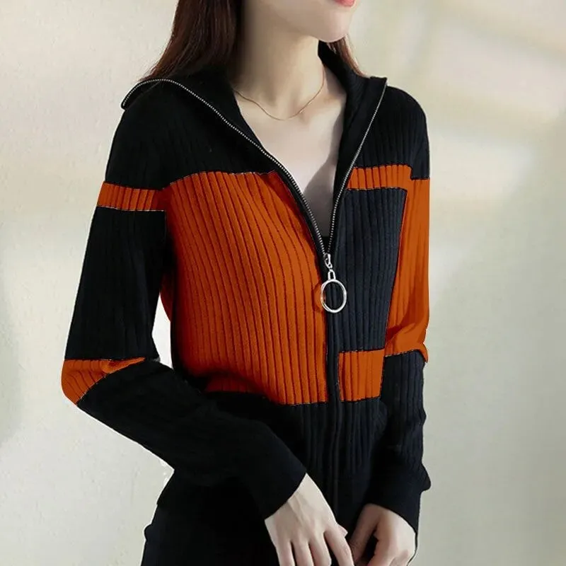 Striped Slim Knitted Cardigan