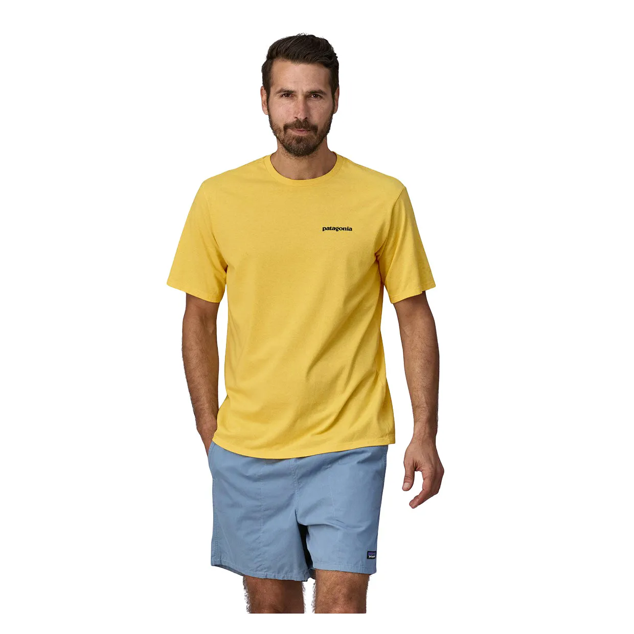 T-shirt Uomo Patagonia P-6 Logo Responsibili-Tee Giallo