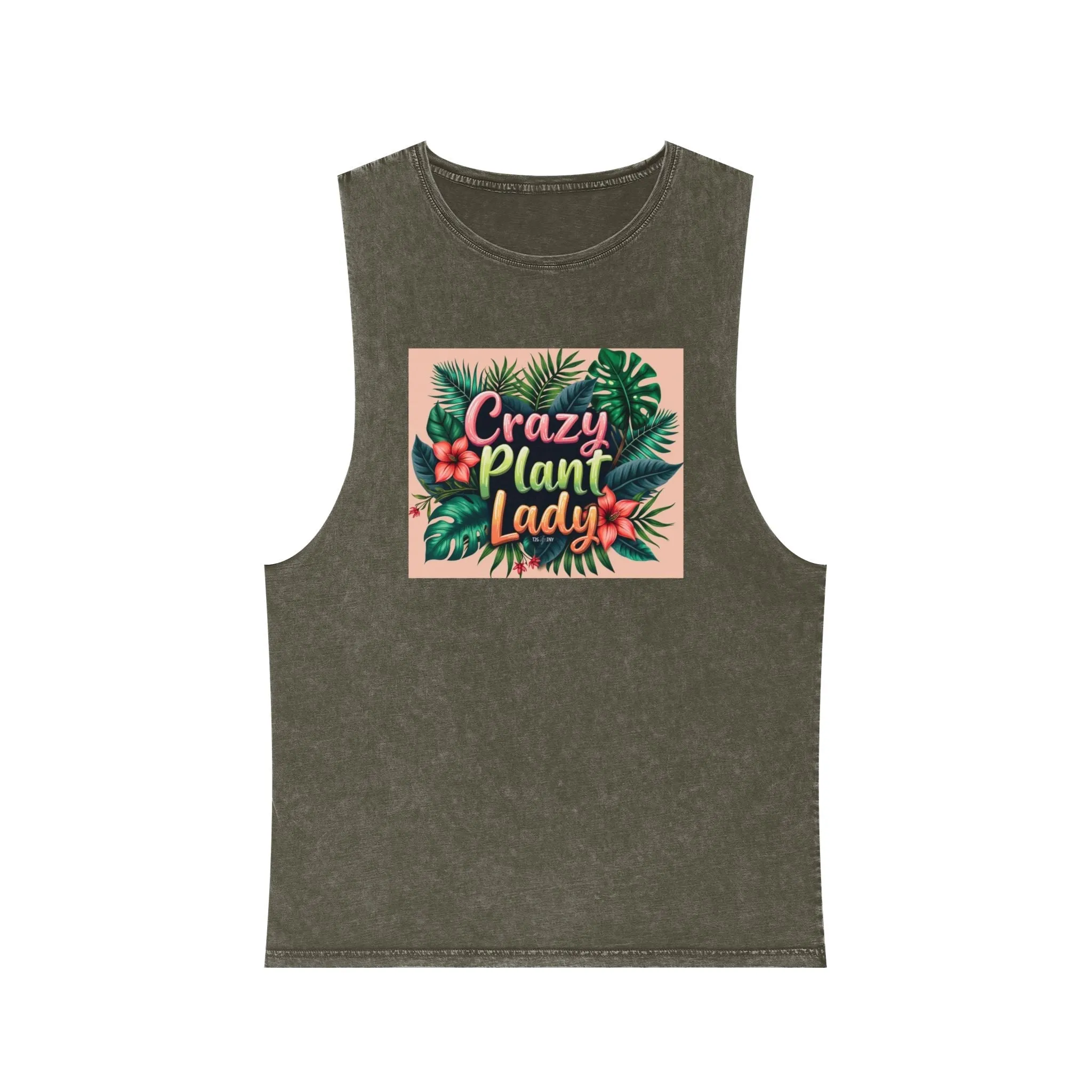 Tank Top - Crazy Plant Lady Funny Quote Tropical Plants and Flowers by Tiny Zen Gardens