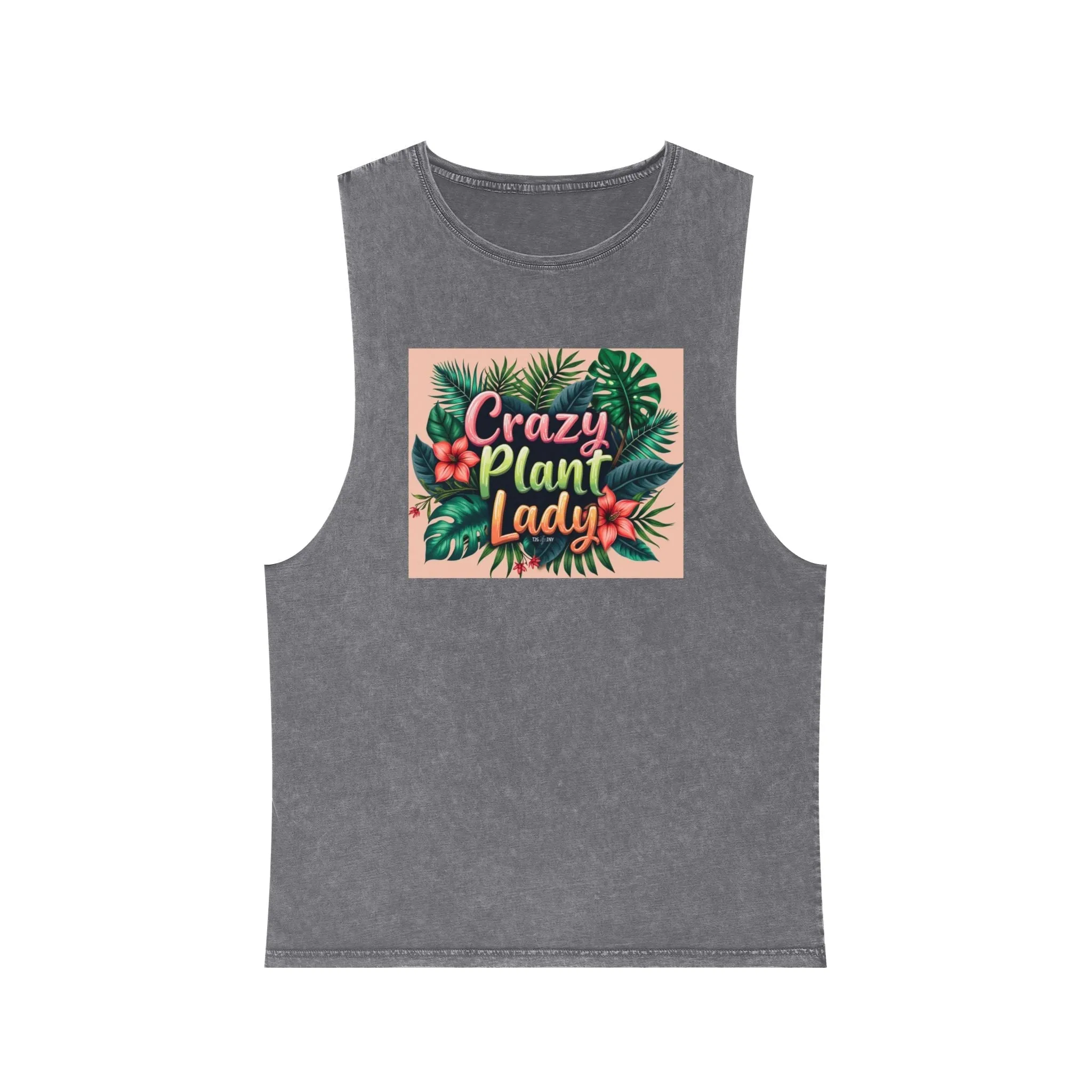 Tank Top - Crazy Plant Lady Funny Quote Tropical Plants and Flowers by Tiny Zen Gardens