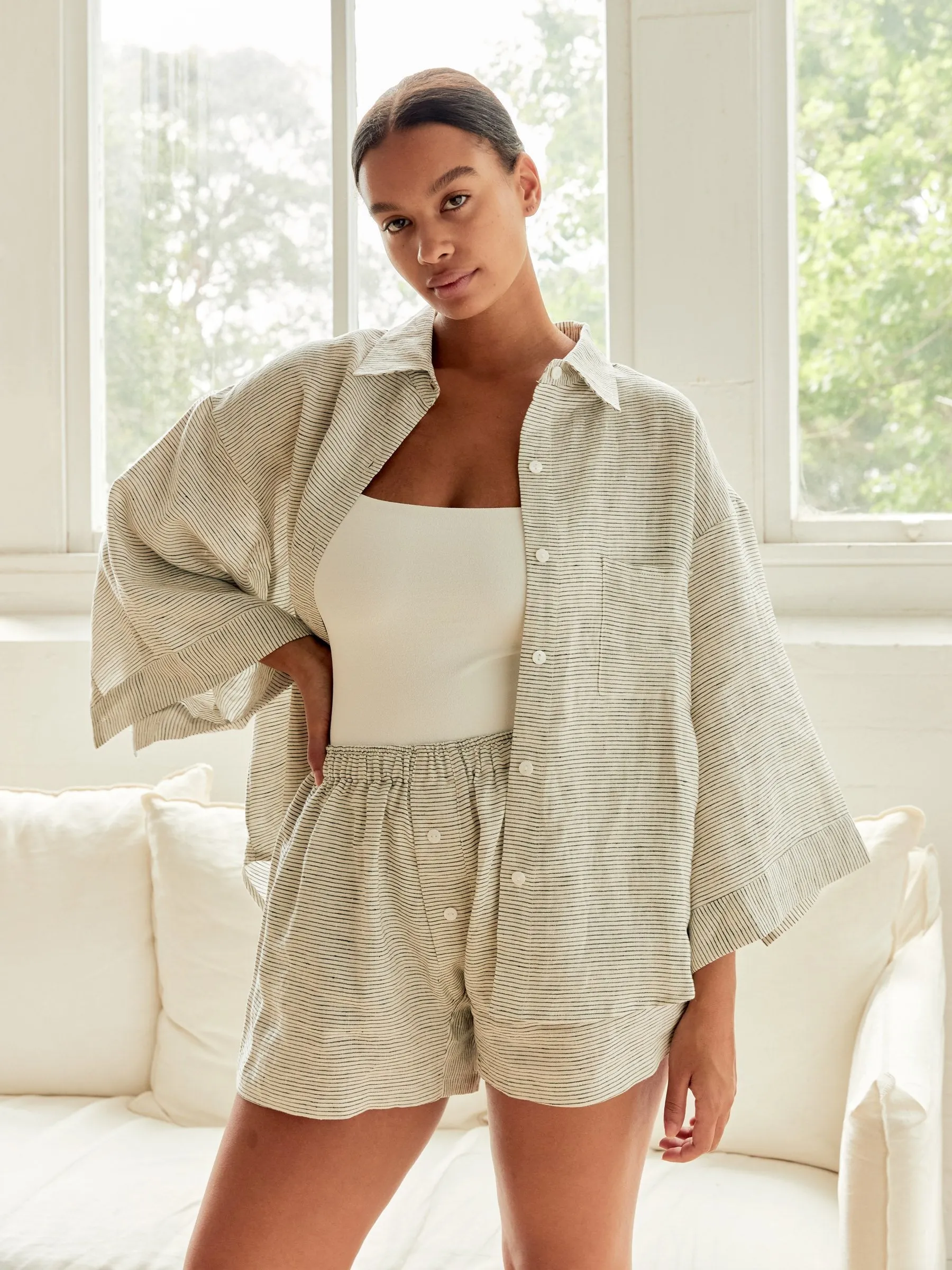 The 03 Linen Loungewear Set Short