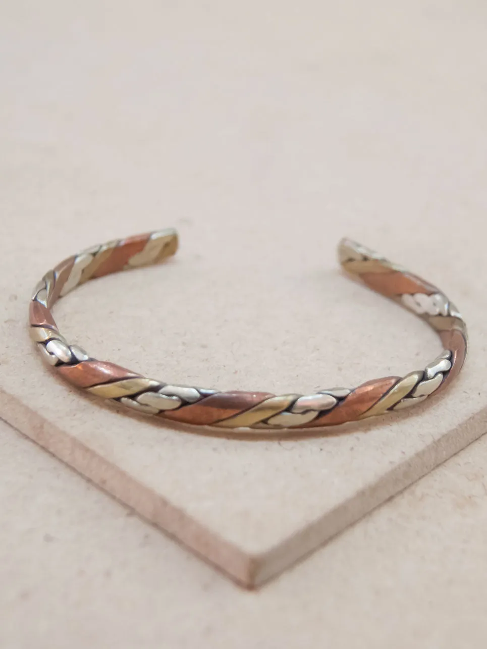 Three Metal Copper Healing Bracelet