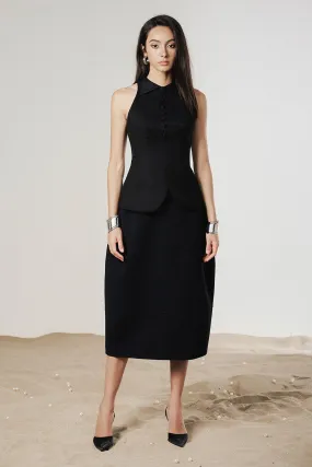 Tulip Cocoon Basic Punto Calf Length Skirt